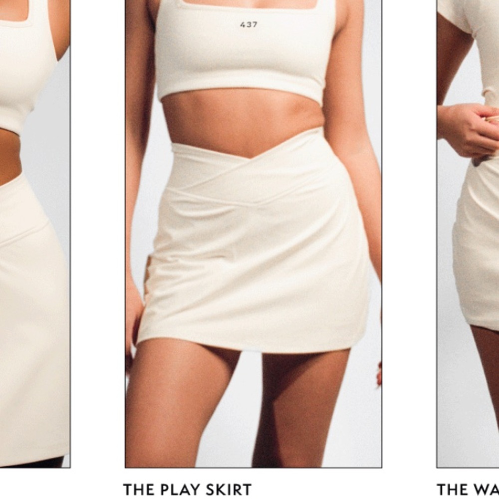 437 Activewear Cream Tennis Skirt